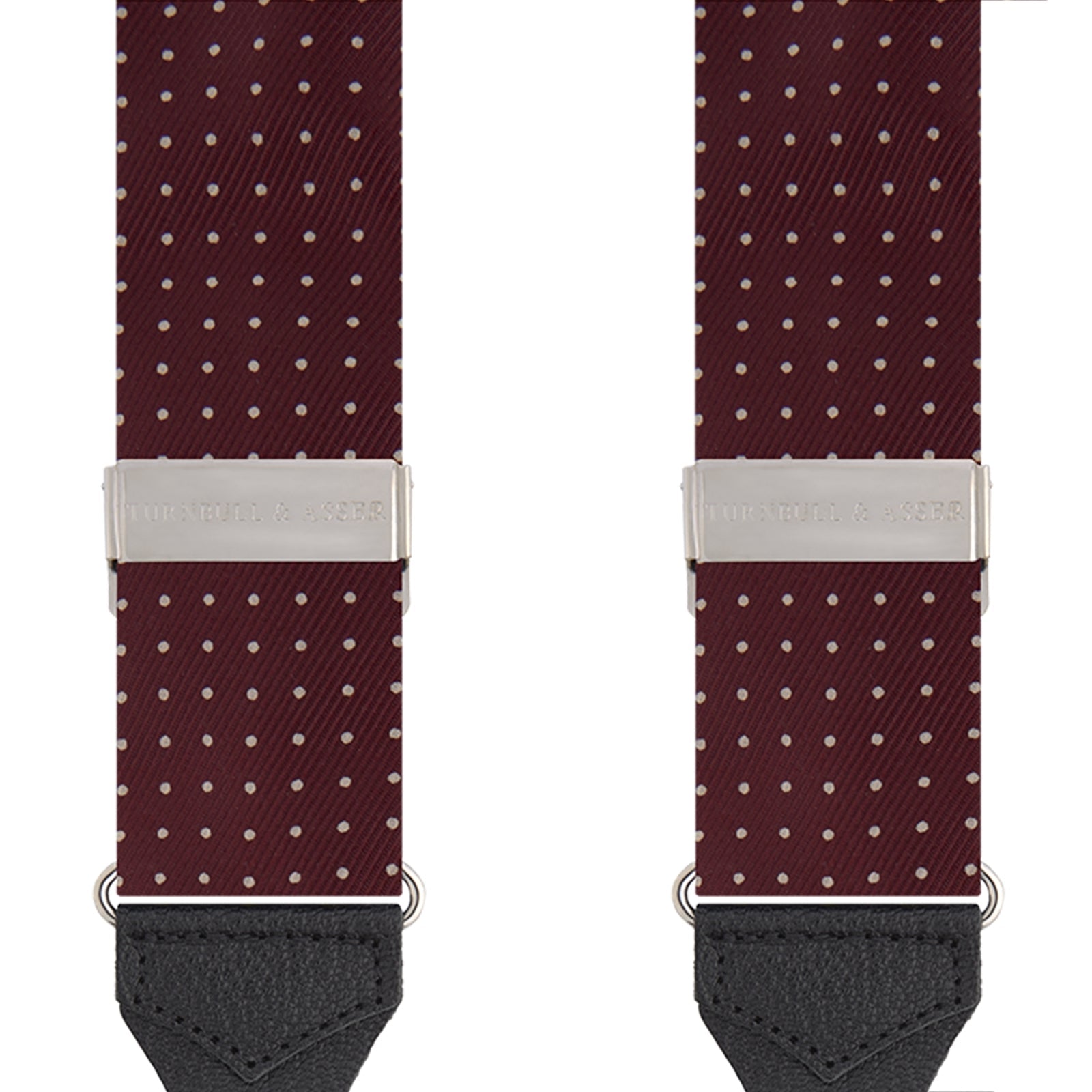 Burgundy Small Spot Adjustable Silk Braces