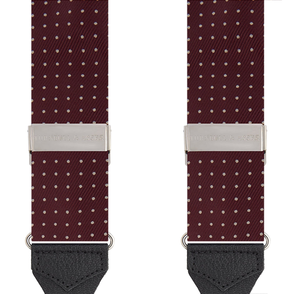 Burgundy Small Spot Adjustable Silk Braces