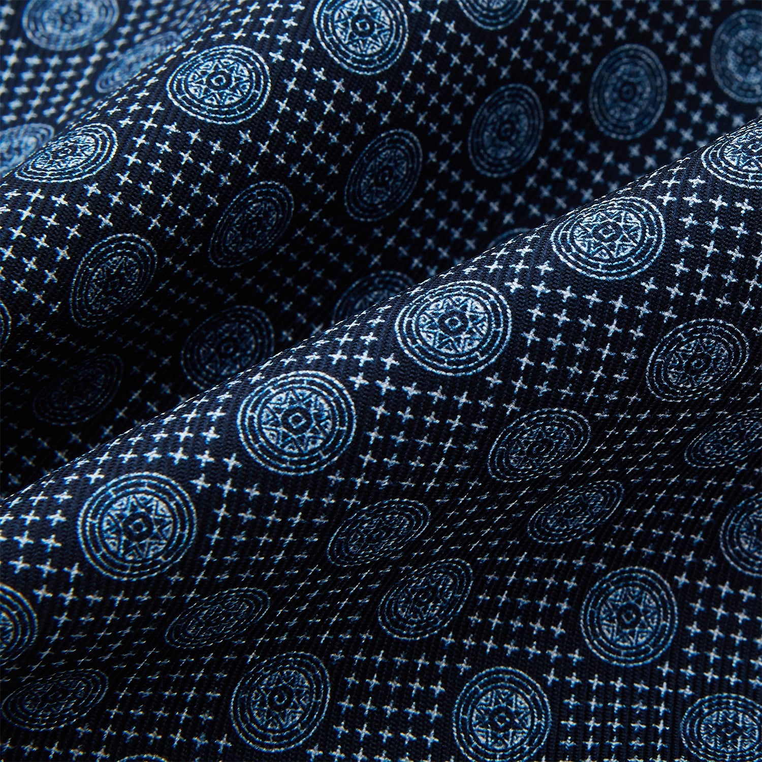 Navy Medallion Silk Cravat