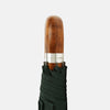 Forest Green Telescopic Umbrella with Brown Maple Crook Handle