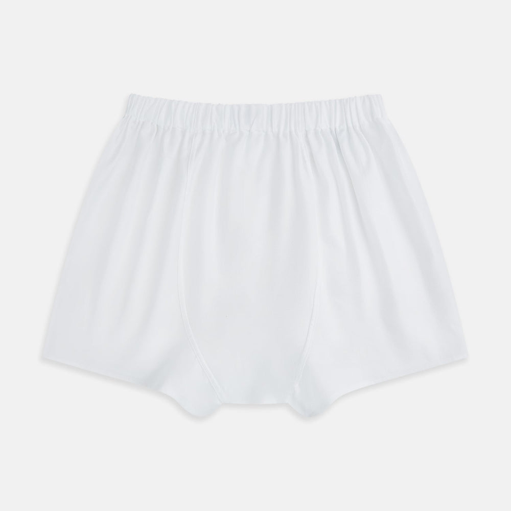 Plain White Godfrey Boxer Shorts