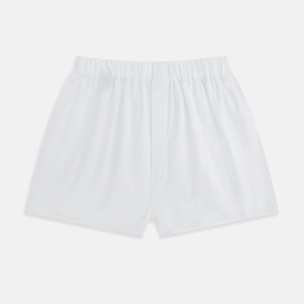 Plain White Godfrey Boxer Shorts