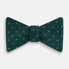 Forest Green and Sky Blue Spot Houndstooth Silk Bow Tie