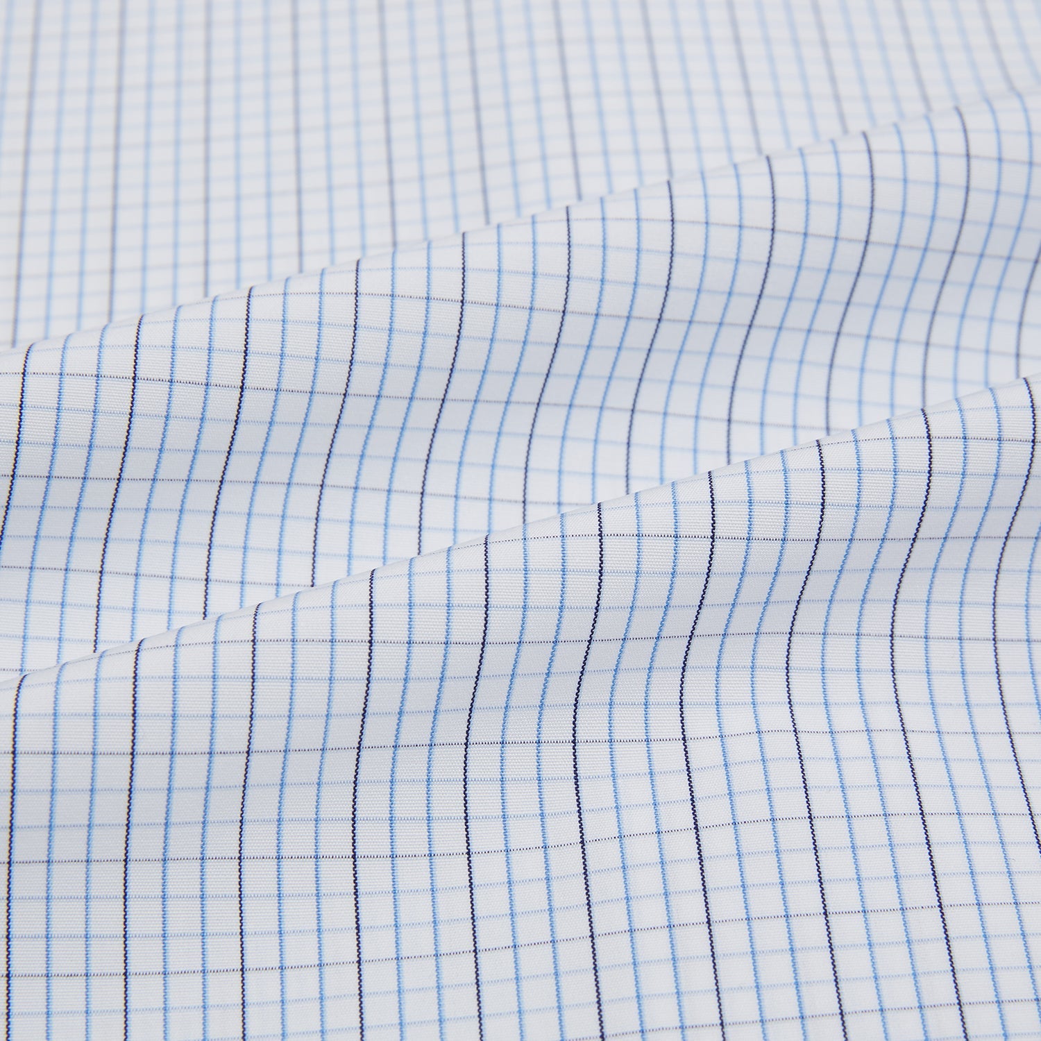 Pale Blue and Navy Grid Check Mayfair Shirt