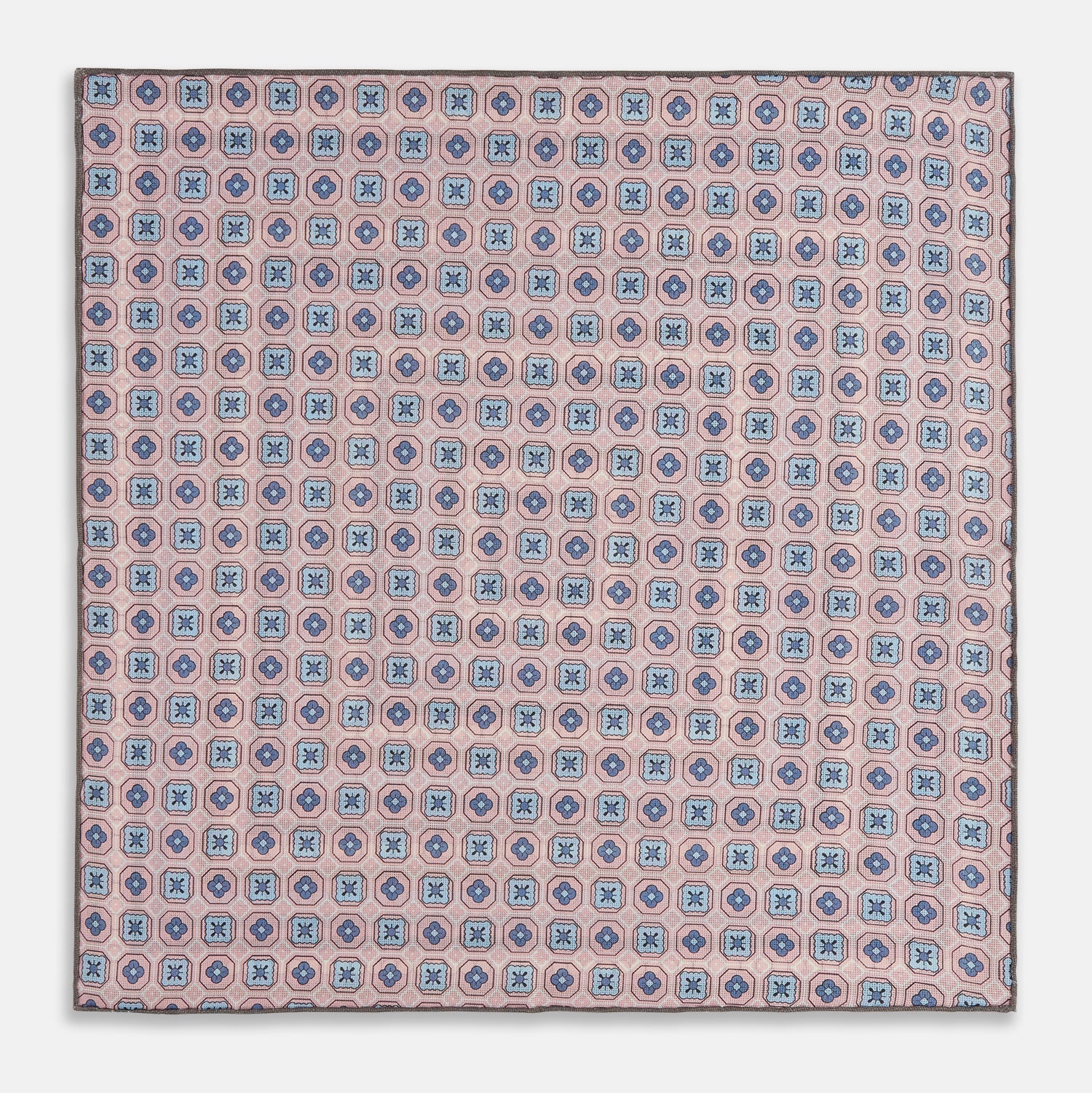 Lilac Dots and Floral Tile Double-Sided Silk Pocket Square