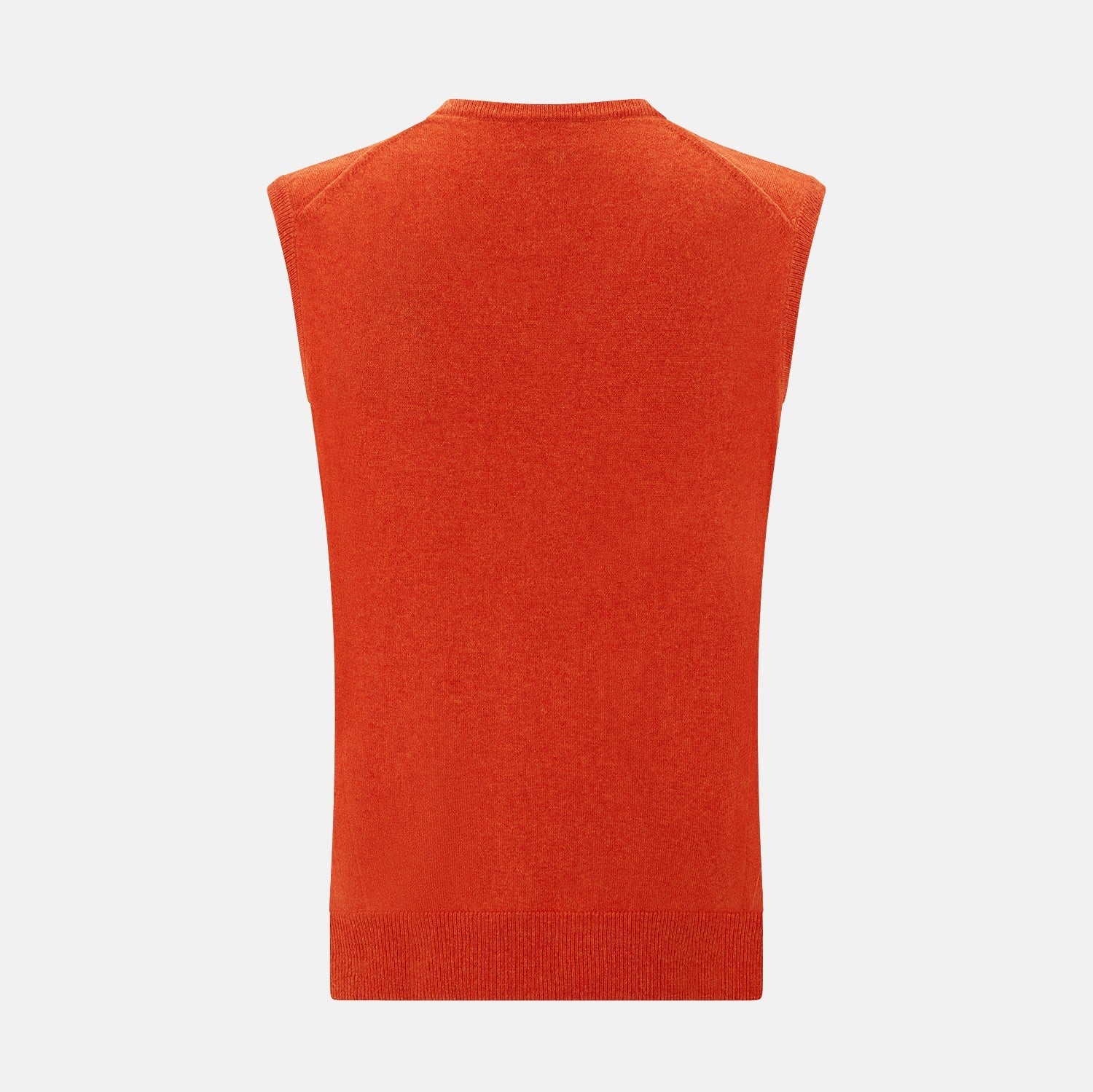 Red Orange Cashmere Sleeveless Vest