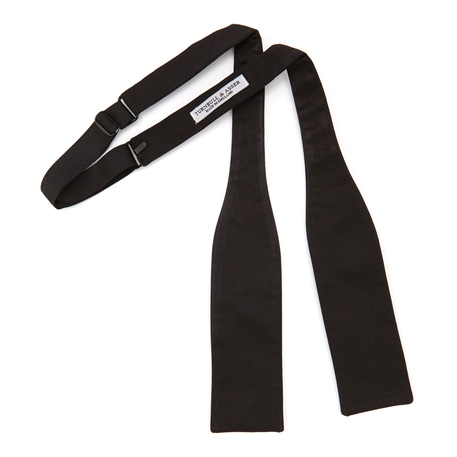 Black Batwing Satin Bow Tie