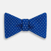 Electric blue and White Spot Silk Bow Tie