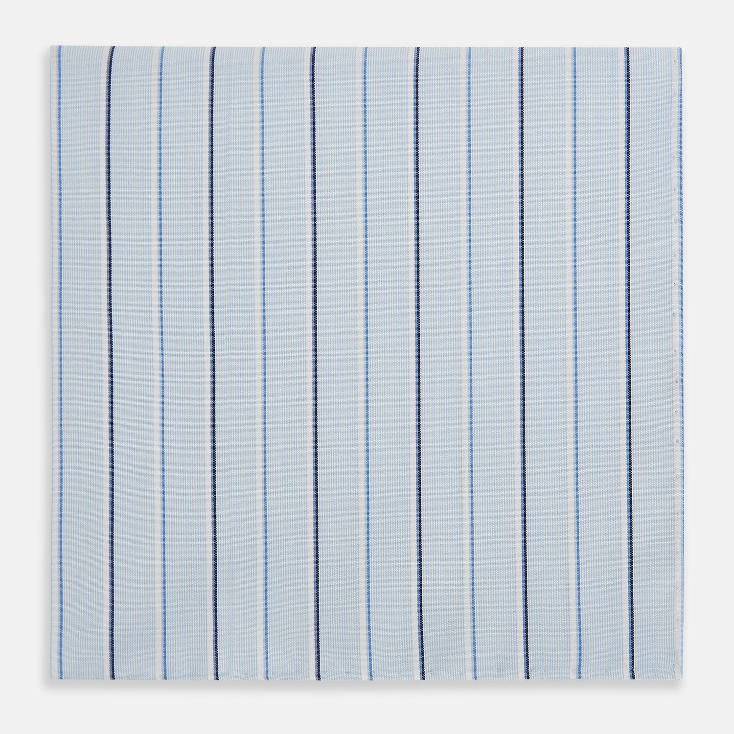 Navy and Blue Combination Stripe Hand-Rolled Handkerchief