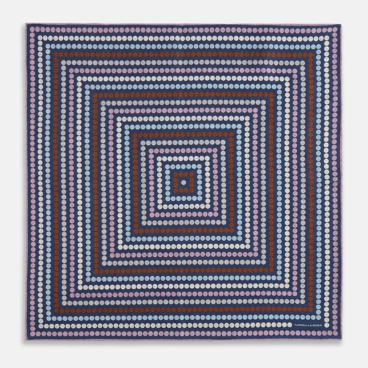 Azzurro Dots and Floral Tile Double-Sided Silk Pocket Square