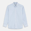 Pale Blue Stripe Weekend Fit Hayne Shirt With Dorset Collar And 1-Button Cuffs