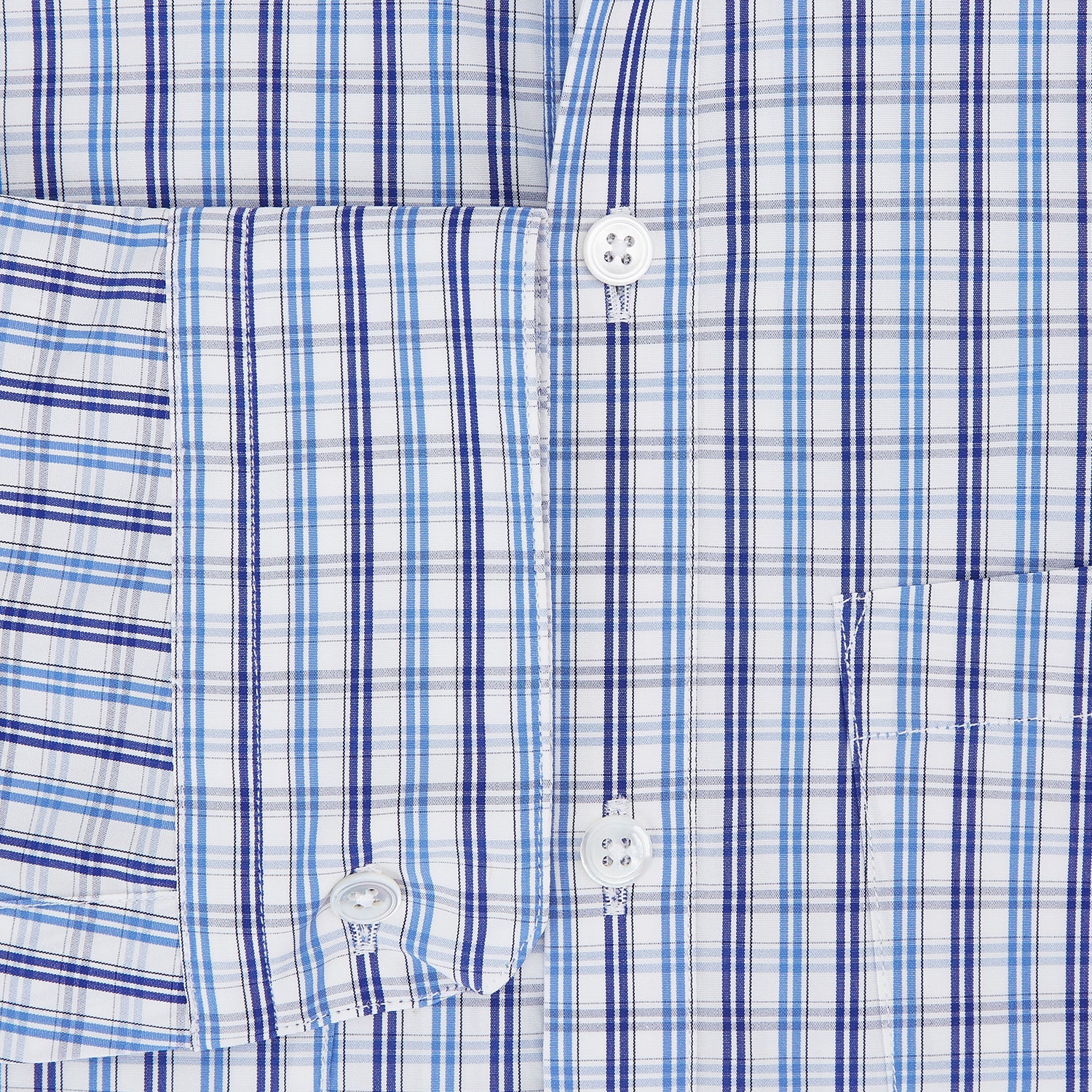 Blue and Navy Multi Check Piccadilly Shirt