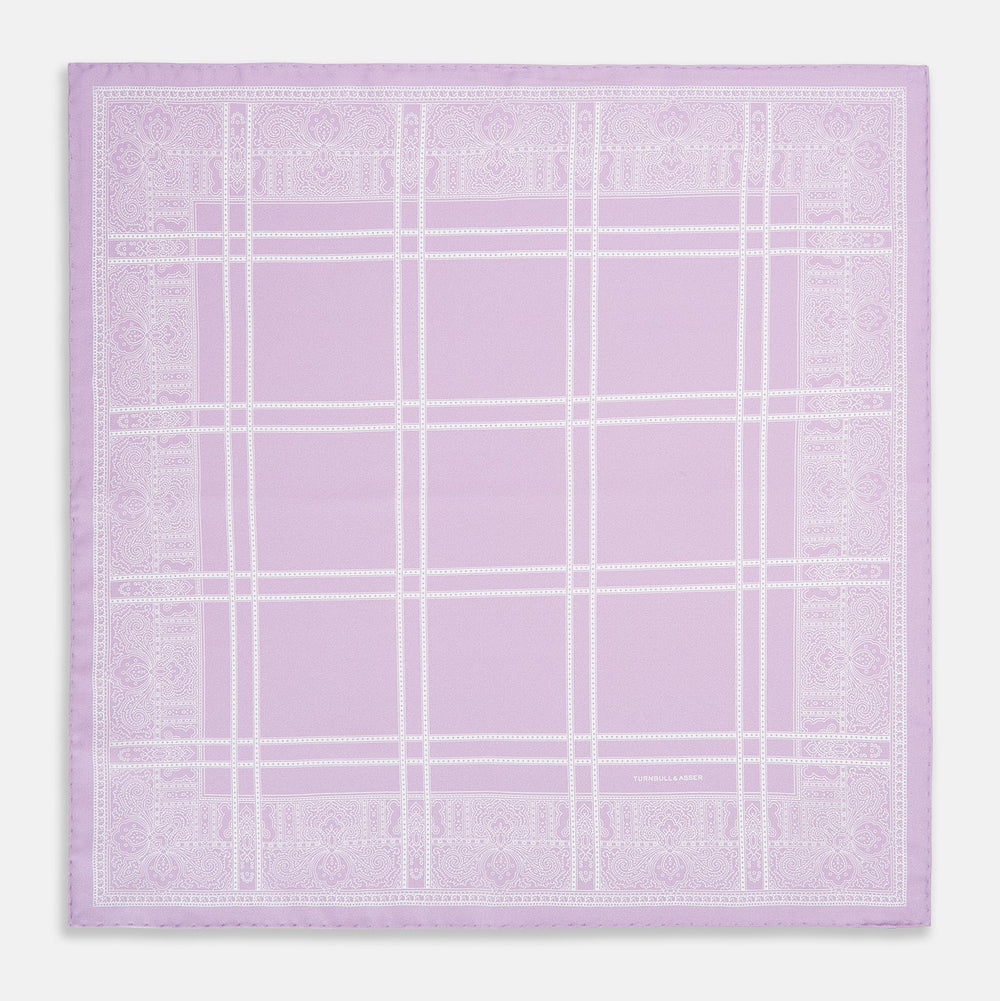 Lilac Paisley Bandana Patterned Silk Pocket Square