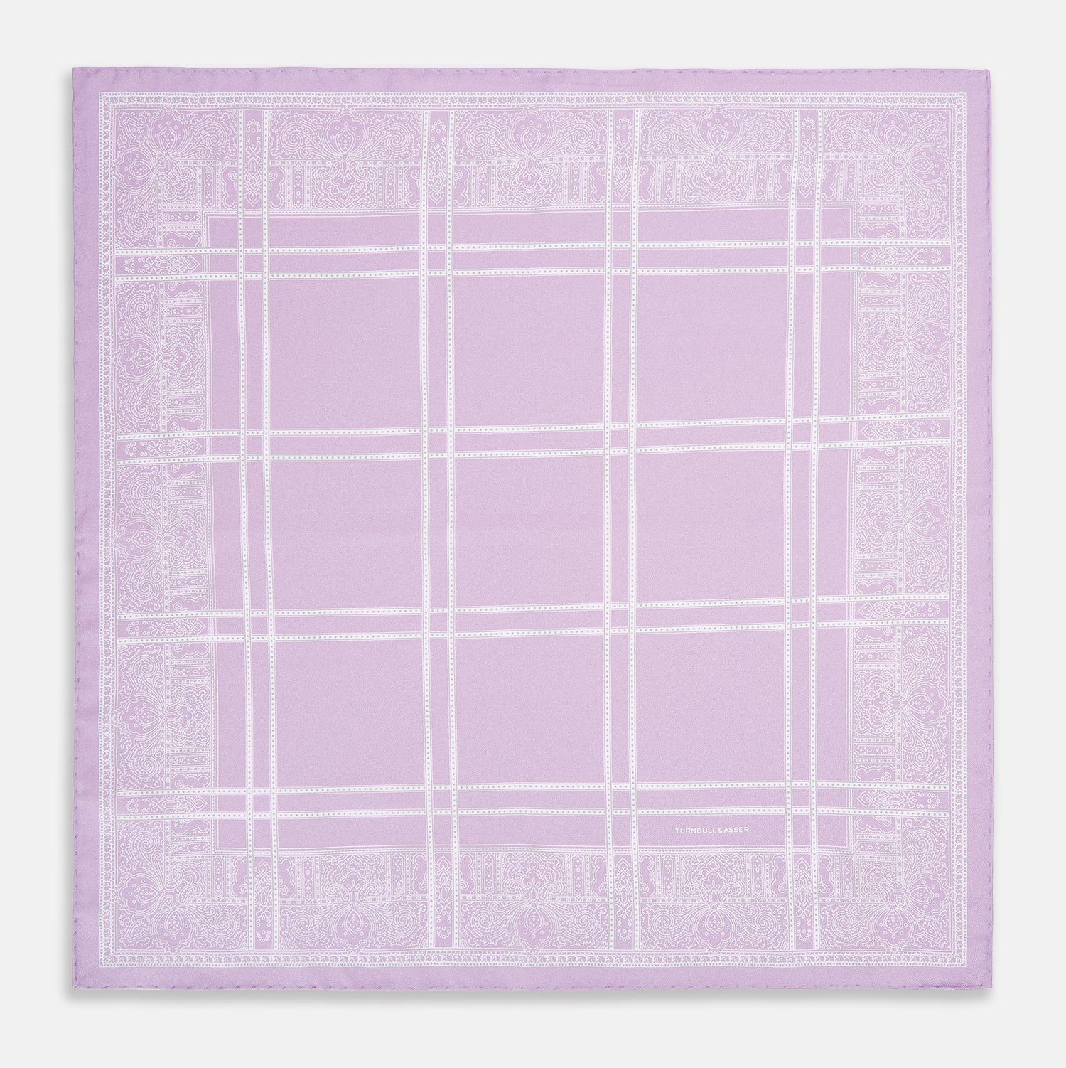 Lilac Paisley Bandana Patterned Silk Pocket Square