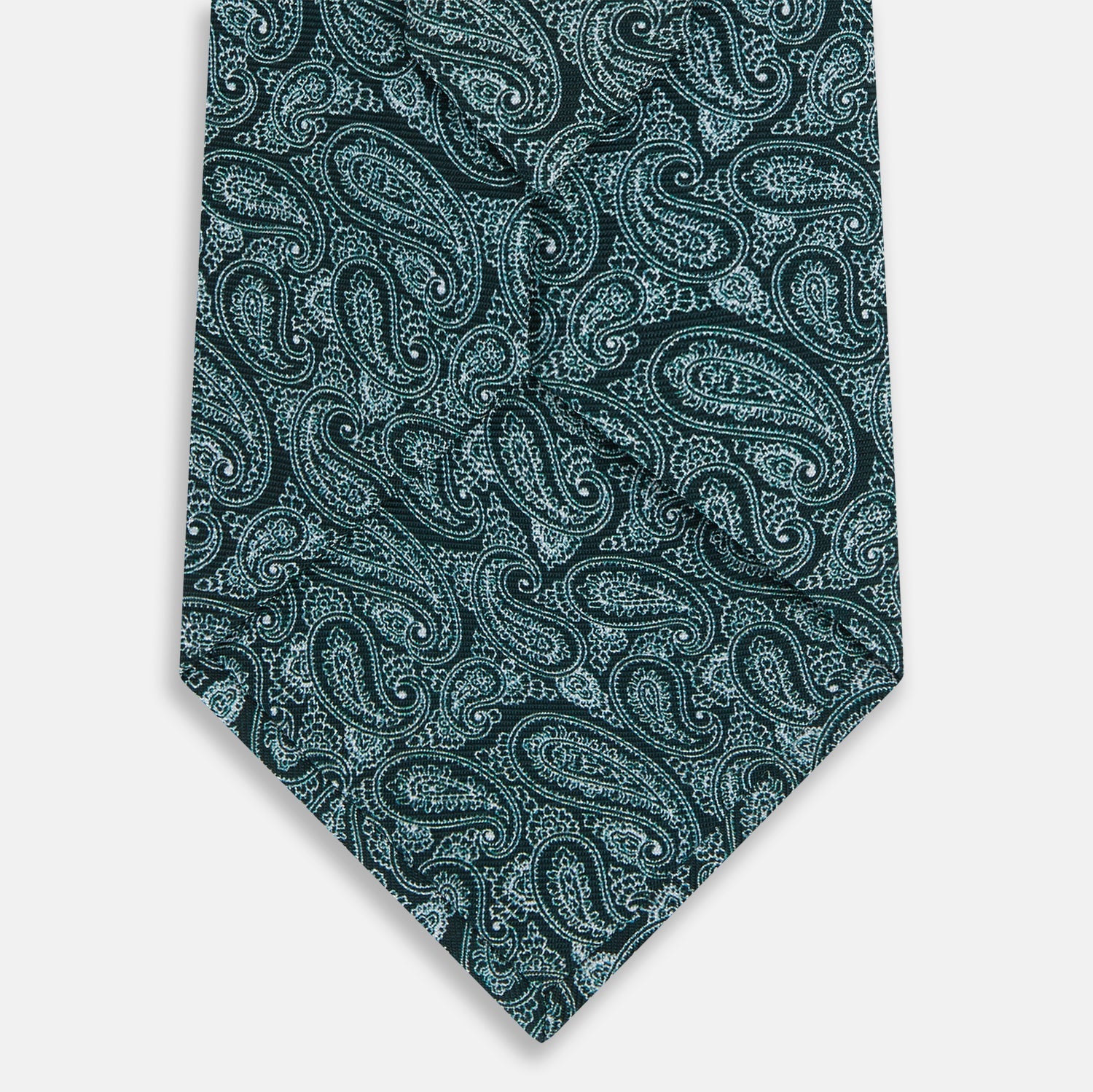 Light Petrol Paisley Silk Tie