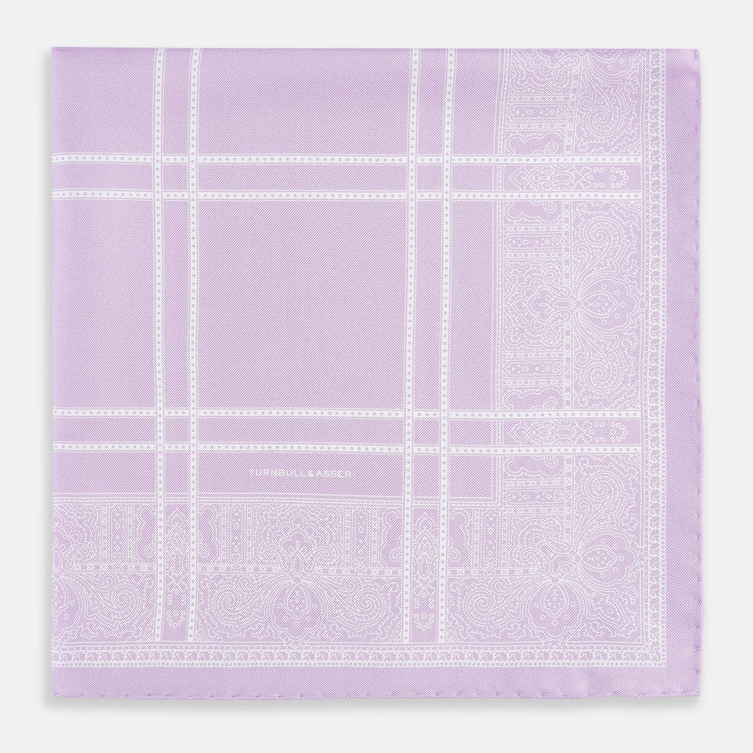 Lilac Paisley Bandana Patterned Silk Pocket Square