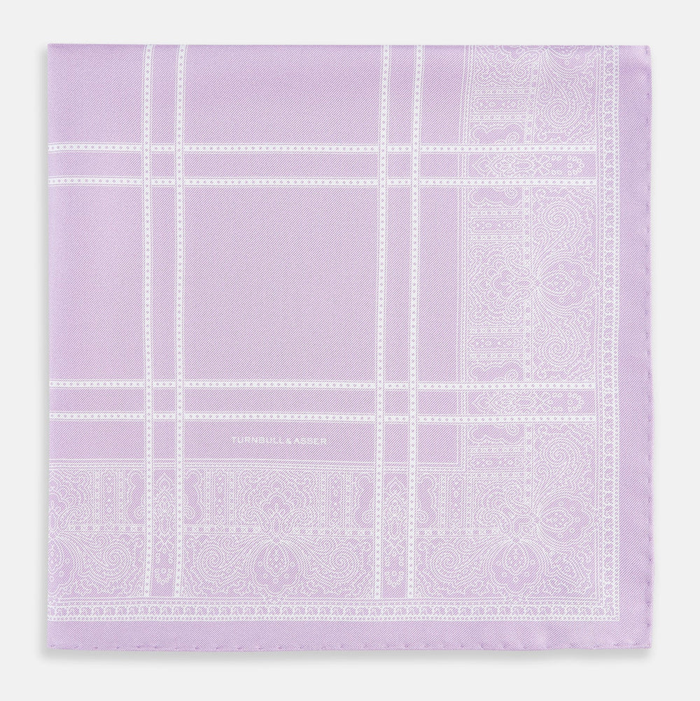 Lilac Paisley Bandana Patterned Silk Pocket Square