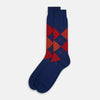 Royal Blue Check Mid-Length Socks