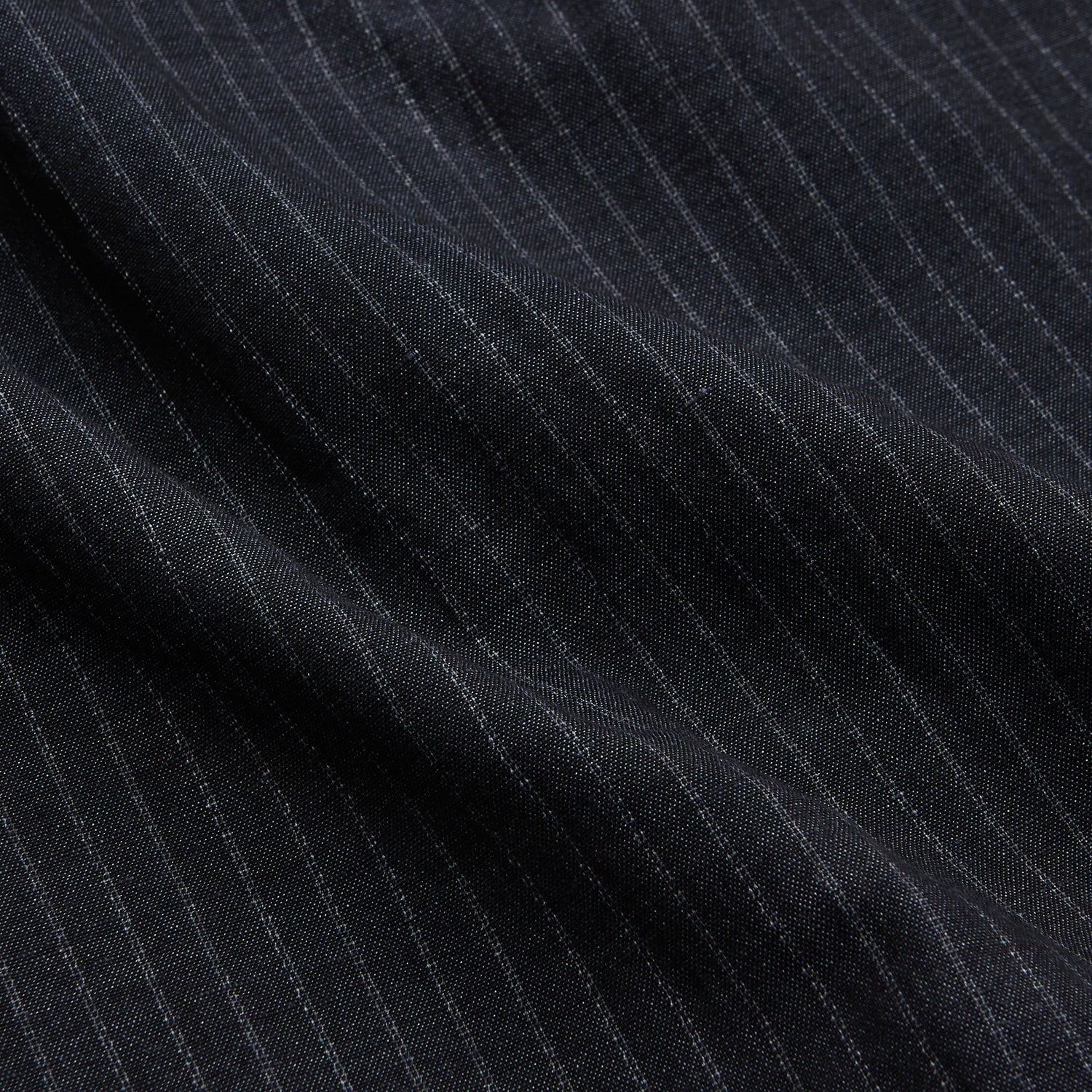 Navy Tailored Pinstriped Shirt Jacket
