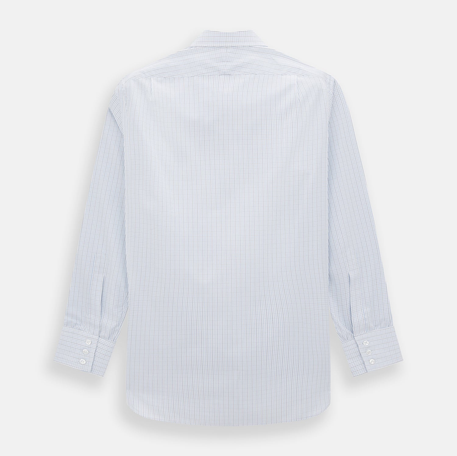 Pale Blue and Navy Grid Check Mayfair Shirt