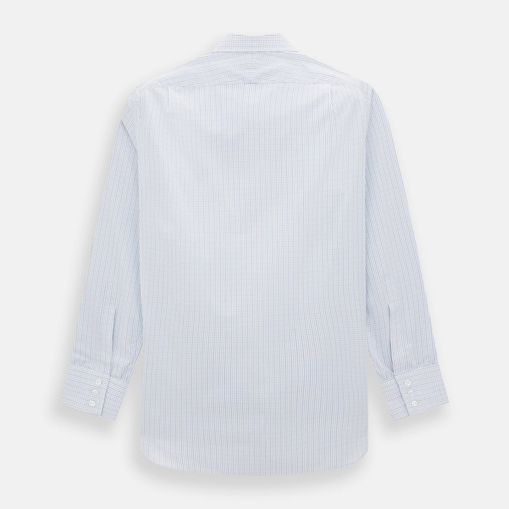 Pale Blue and Navy Grid Check Mayfair Shirt