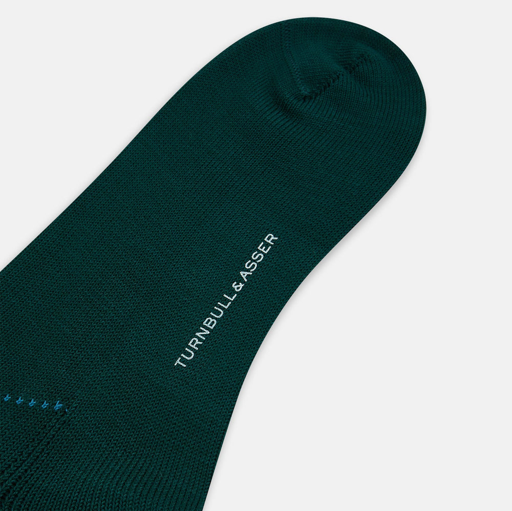 Olive Check Mid-Length Socks