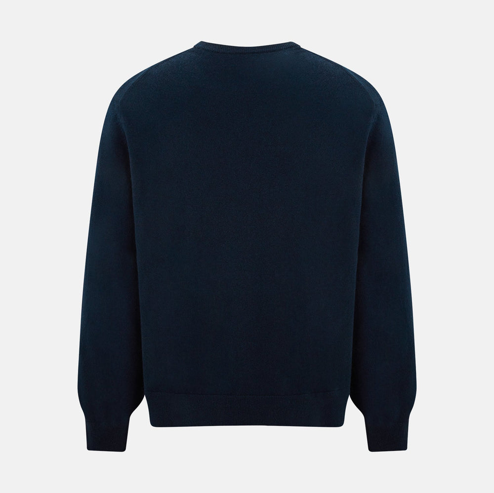 Navy Cashmere Round Neck Jumper