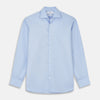 Tailored Fit Blue Cotton Shirt with Kent Collar and 3-Button Cuffs