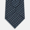 Navy Floral Tile Pattern Printed Silk Tie