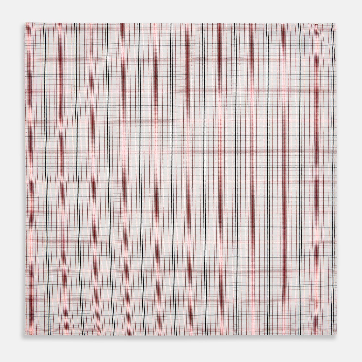 Red Multi Check Hand-Rolled Handkerchief