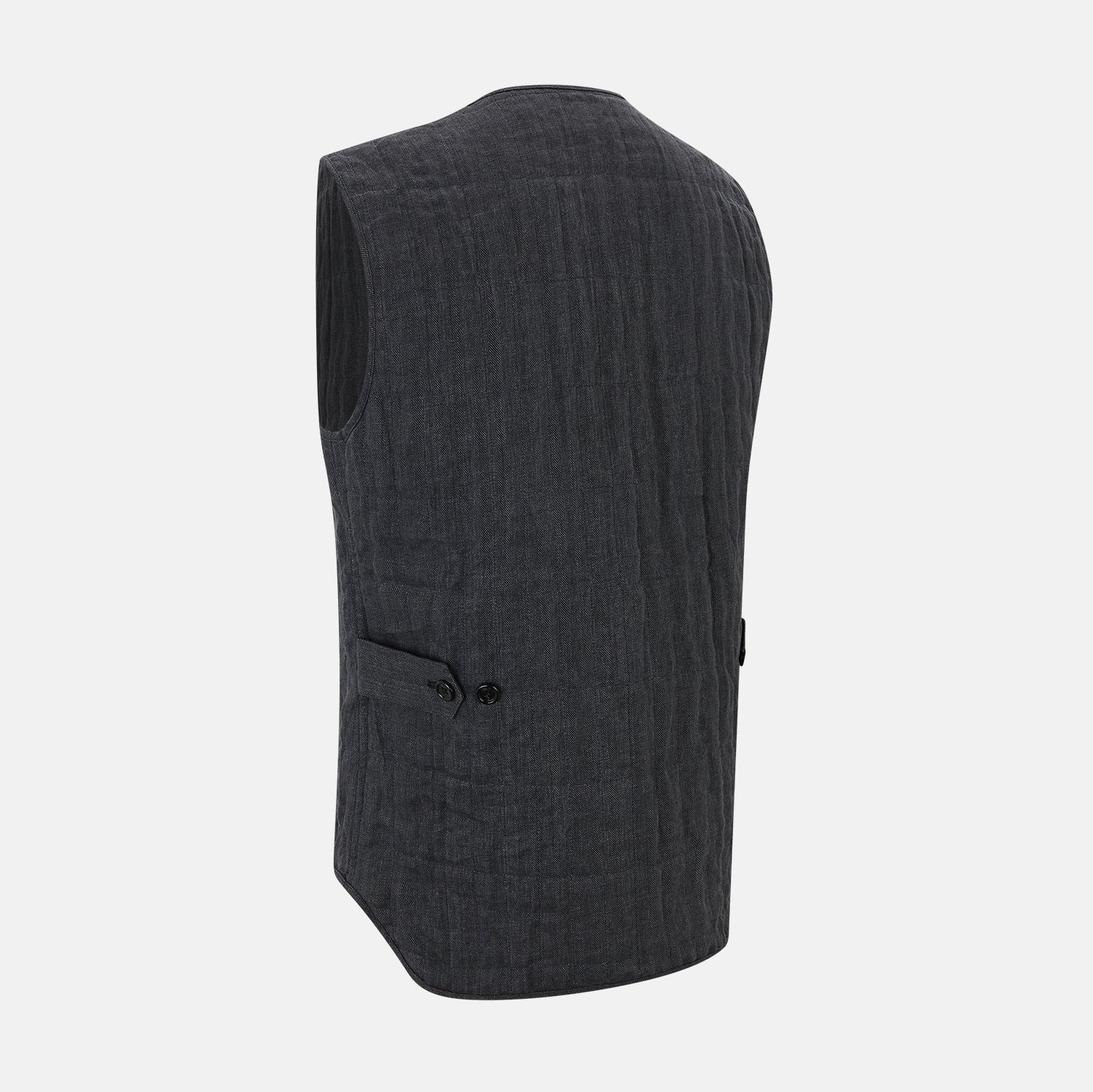 Ash Quilted Linen Herringbone Waistcoat