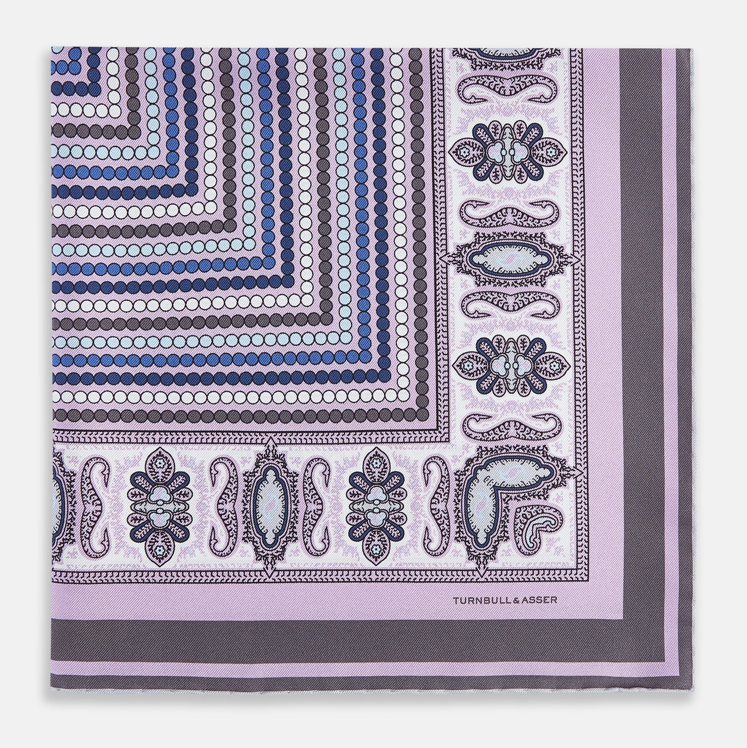 Lilac Dots and Paisley Silk Pocket Square