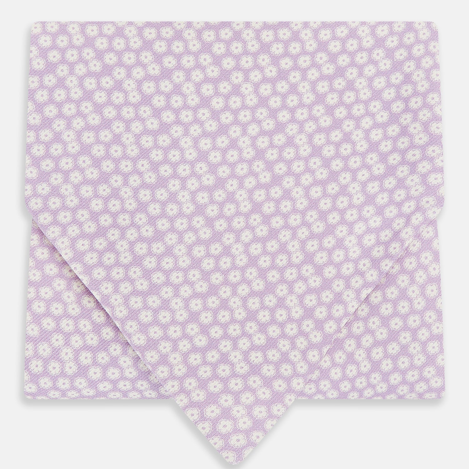 Lilac Flower Patterned Silk Cravat