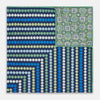 Oxford Blue Dots and Floral Tile Double-Sided Silk Pocket Square