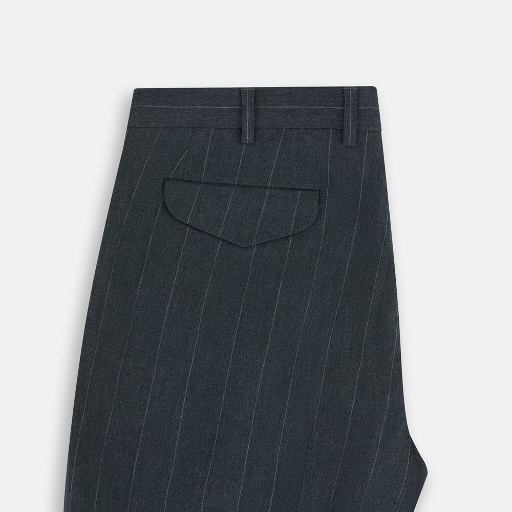 Forest Green Striped Edmund trousers