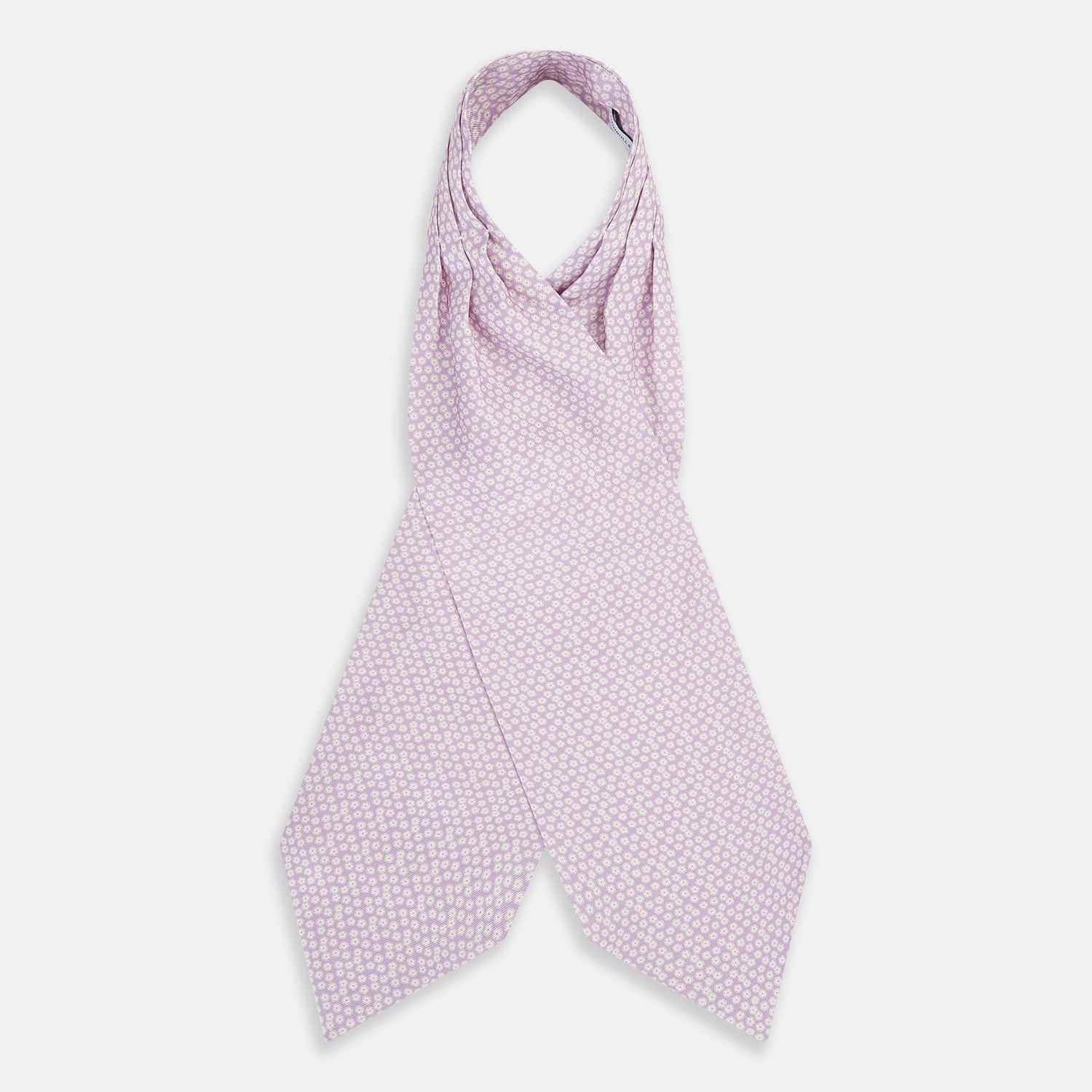 Lilac Flower Patterned Silk Cravat