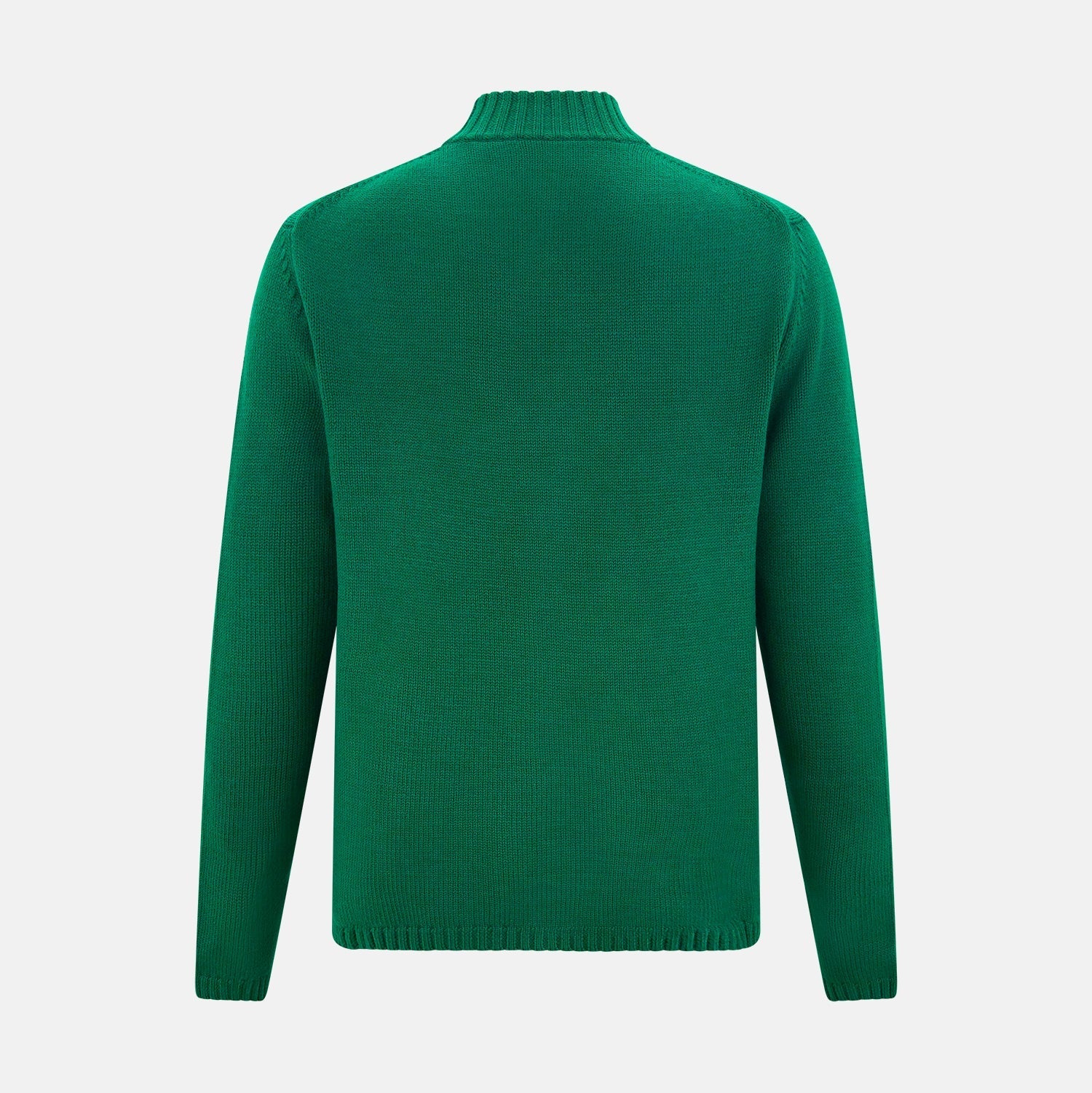 Forest Green Merino High Neck Zipped Cardigan