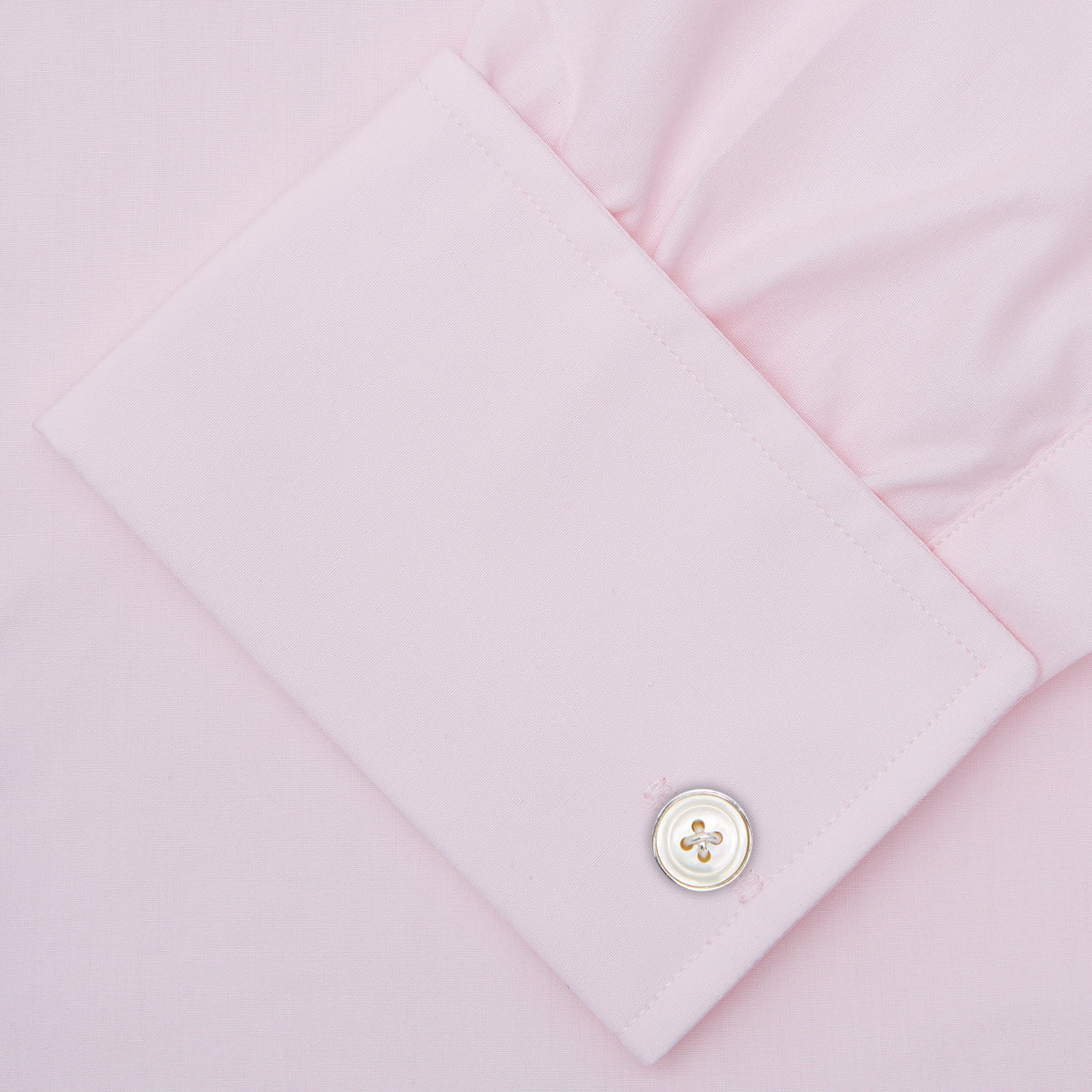 Pink Cotton Shirt with T&A Collar and Double Cuffs