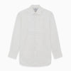 White Pleated Cotton Dress Shirt with T&A Collar and Double Cuffs