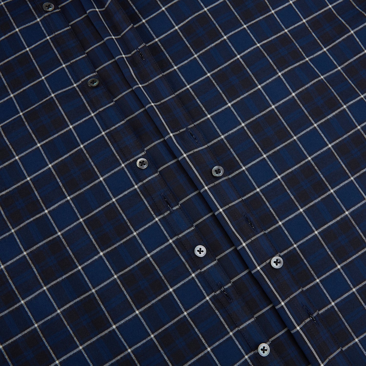 Navy and White Check Windsor Shirt