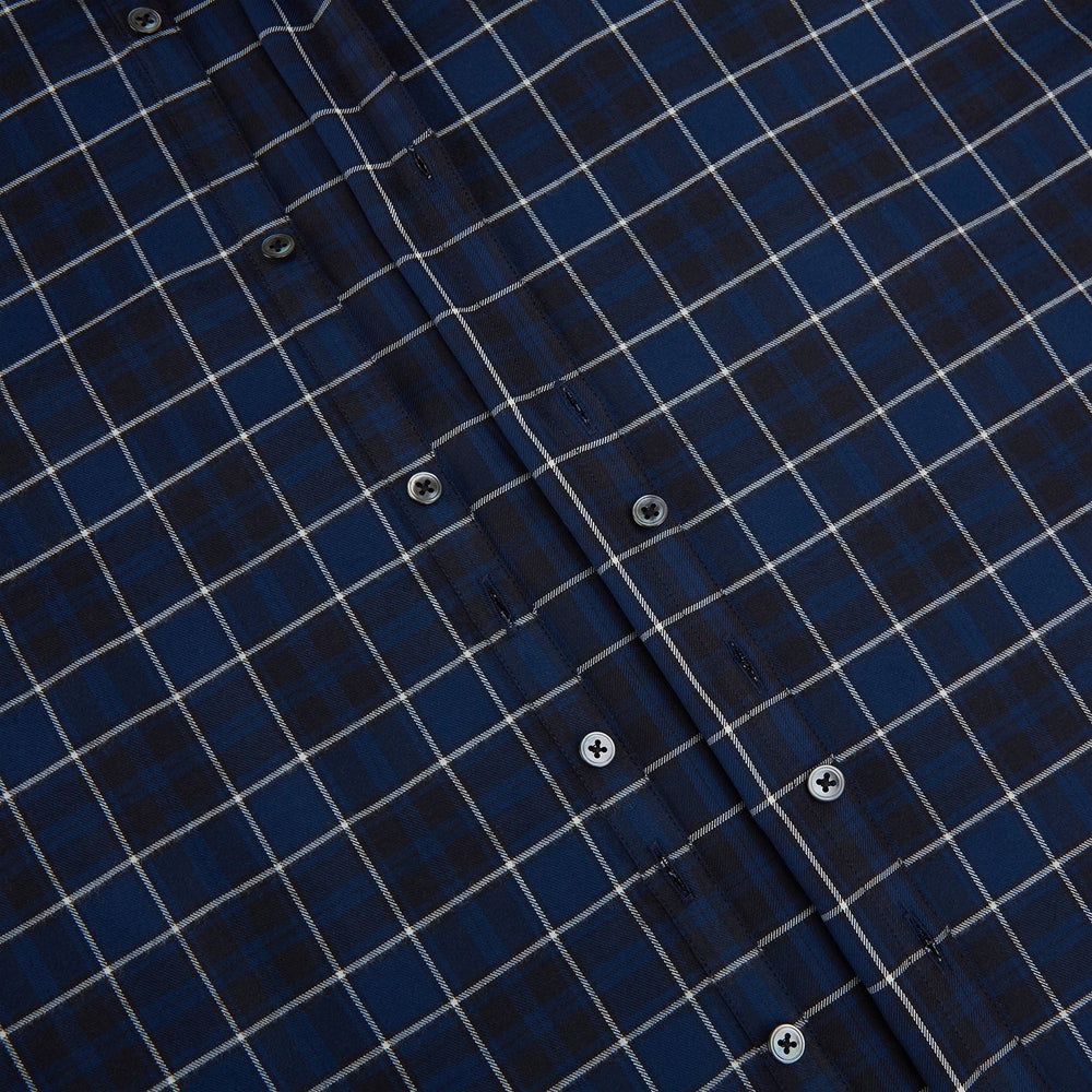 Navy and White Check Windsor Shirt