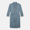 Blue Stripe Collar Cotton Twill Gown