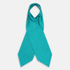 Turquoise Dotted Check Pattern Printed Silk Cravat