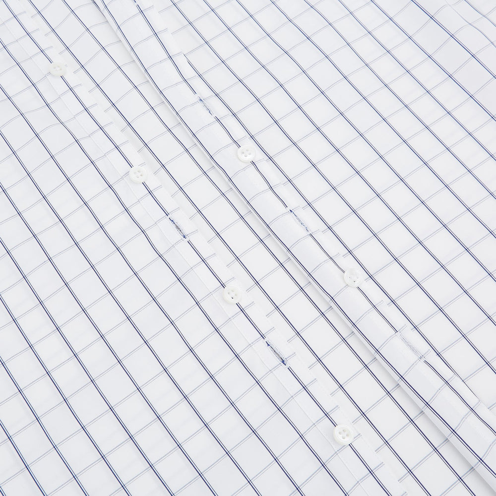 Dark Navy Double-Line Checked Westminster Shirt