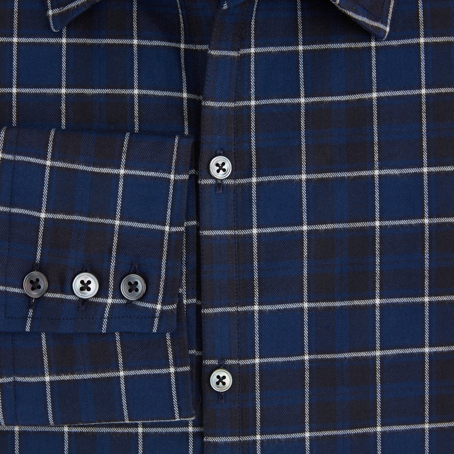 Navy and White Check Windsor Shirt
