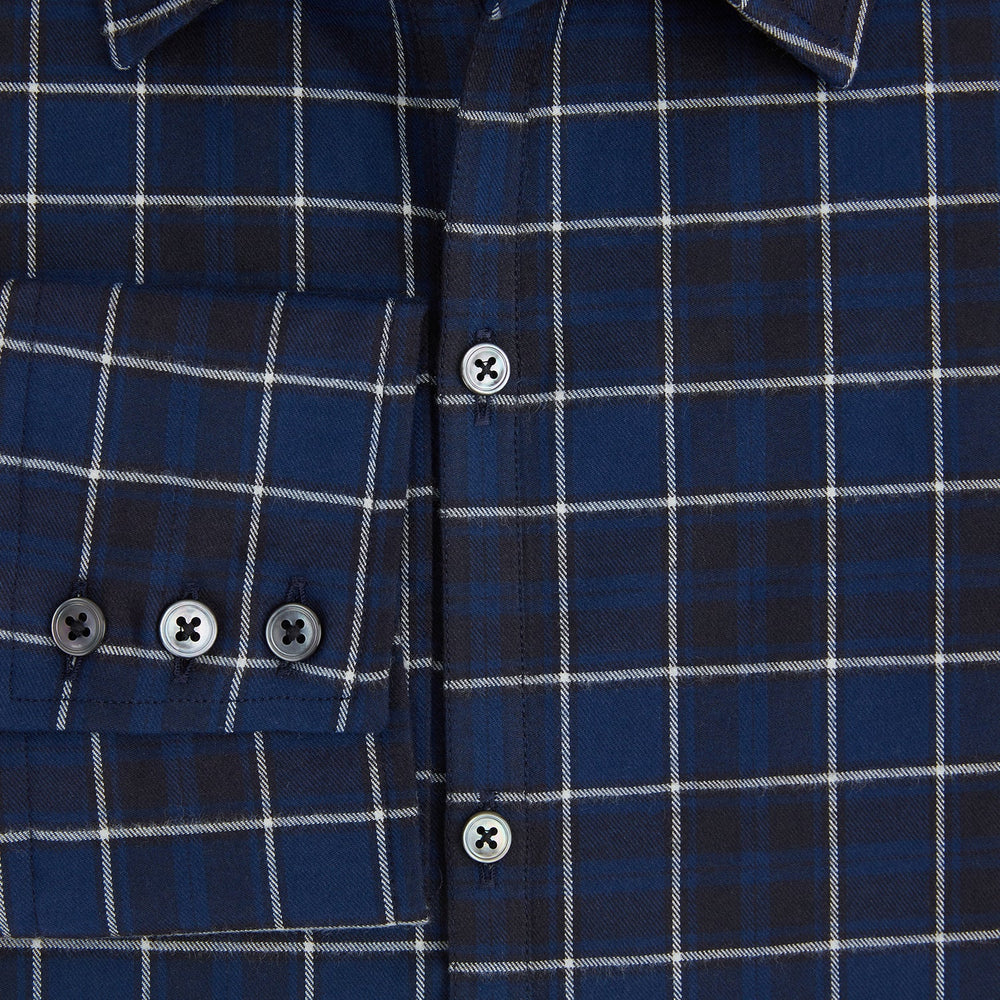 Navy and White Check Windsor Shirt