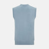 Frost Blue Cashmere Sleeveless Cardigan