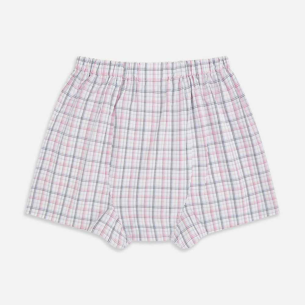 Pink Multi Graph Check Godfrey Boxer Shorts