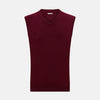 Burgundy Cashmere V-Neck Vest