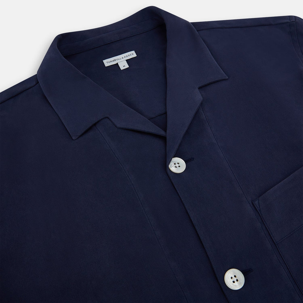Navy Silk Pyjama Set